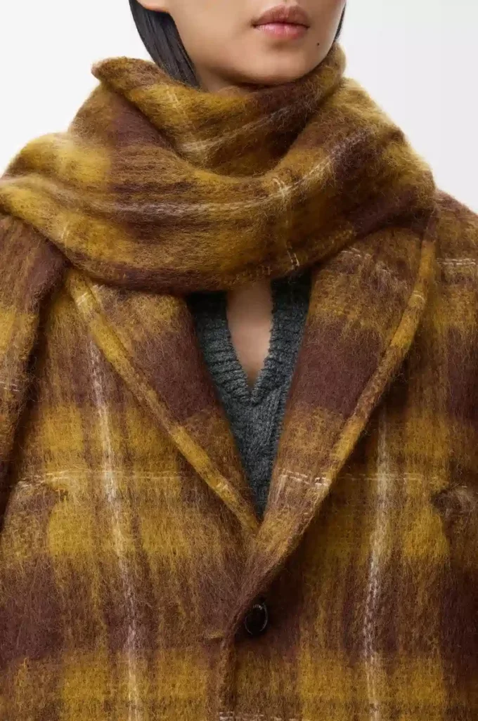 Jacke aus Mohair-Woll-Mischung Gelb/Mehrfarbig