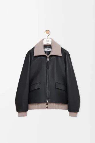 Jacke aus Nappa-Büffelleder Schwarz