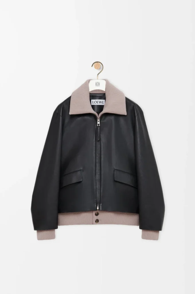 Jacke aus Nappa-Büffelleder Schwarz