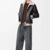 Jacke aus Nappa-Büffelleder Schwarz
