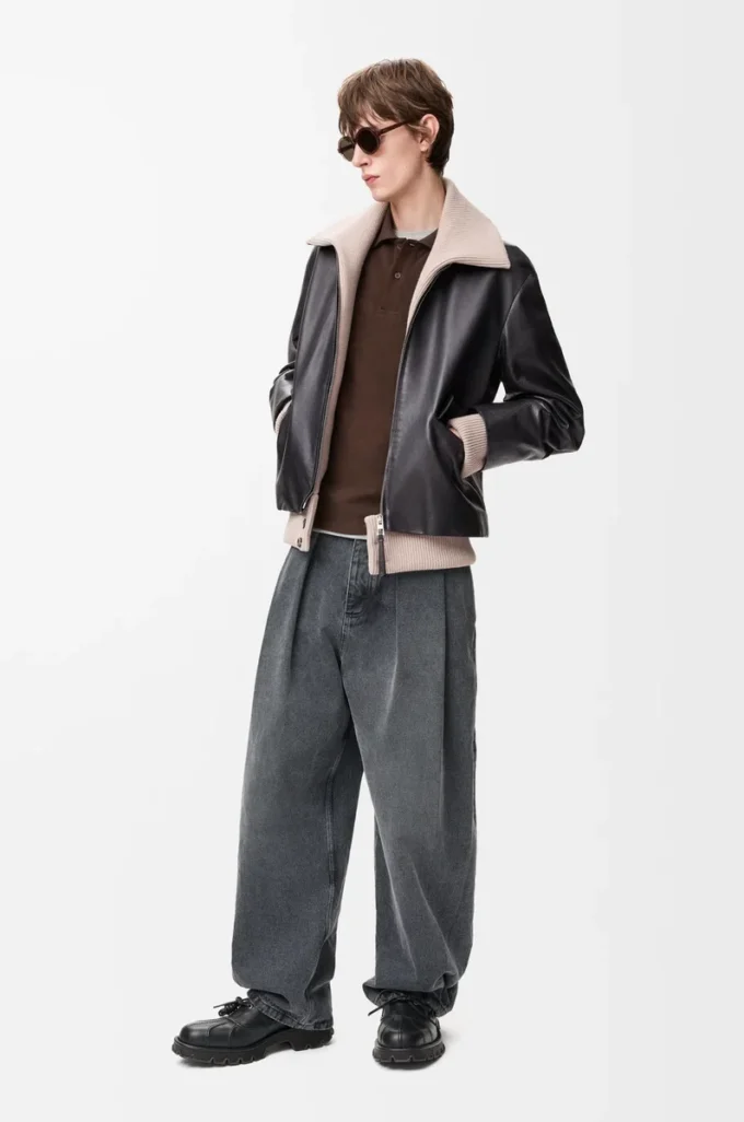 Jacke aus Nappa-Büffelleder Schwarz