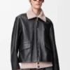 Jacke aus Nappa-Büffelleder Schwarz