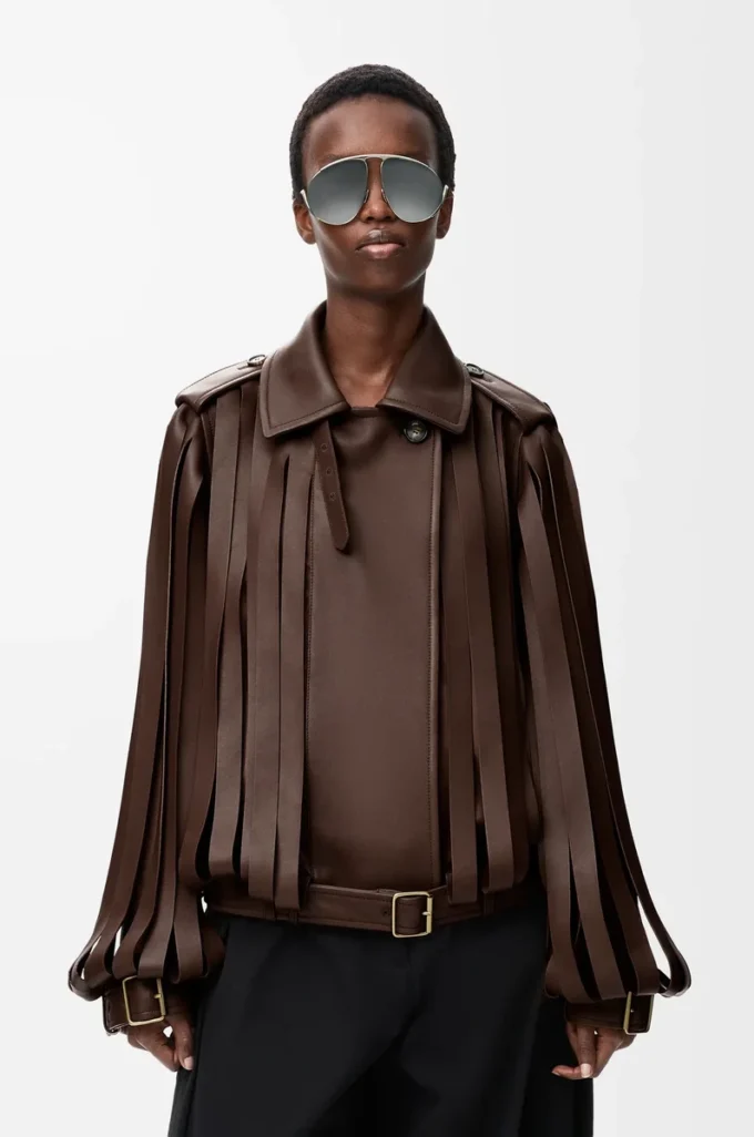 Jacke aus Nappalammleder Braun