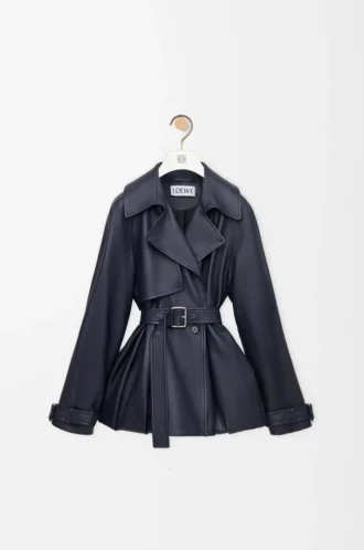 Jacke aus Nappalammleder in Marineblau