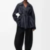 Jacke aus Nappalammleder in Marineblau