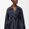 Jacke aus Nappalammleder in Marineblau