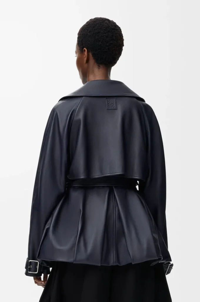 Jacke aus Nappalammleder in Marineblau