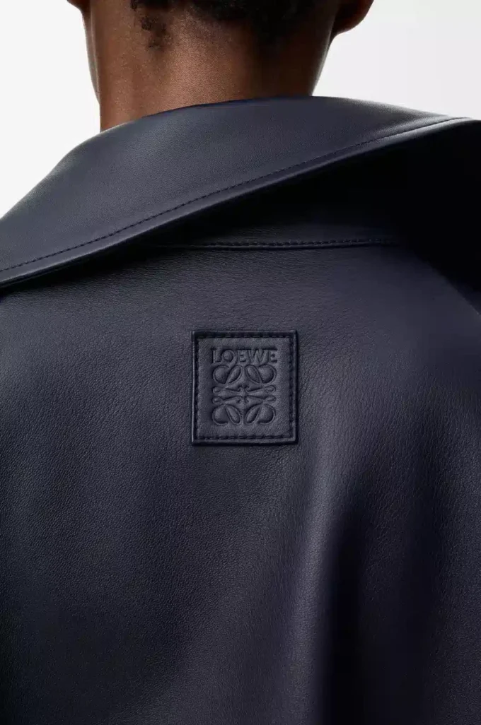 Jacke aus Nappalammleder in Marineblau