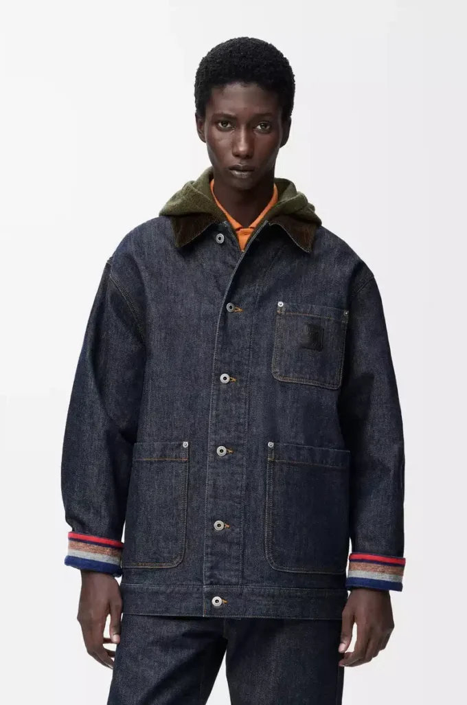Jacke aus Raw Denim/Blau