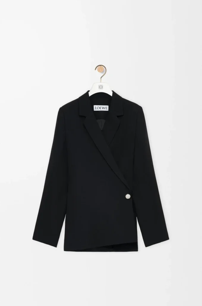 Jacke aus Stretch-Viskosemischung in Schwarz