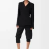 Jacke aus Stretch-Viskosemischung in Schwarz