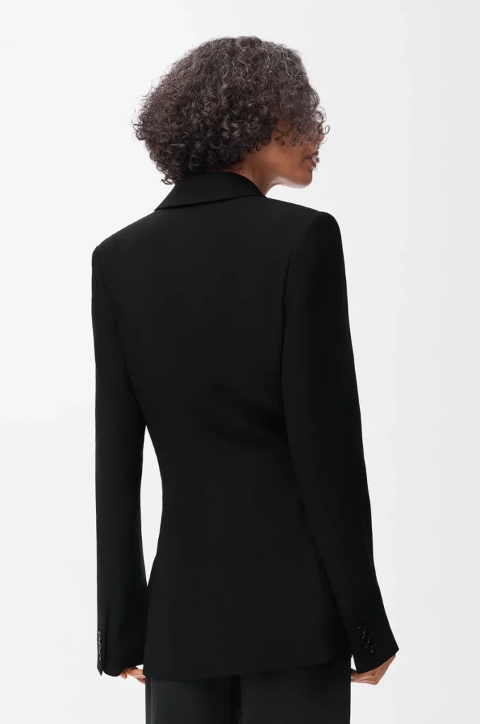 Jacke aus Stretch-Viskosemischung in Schwarz