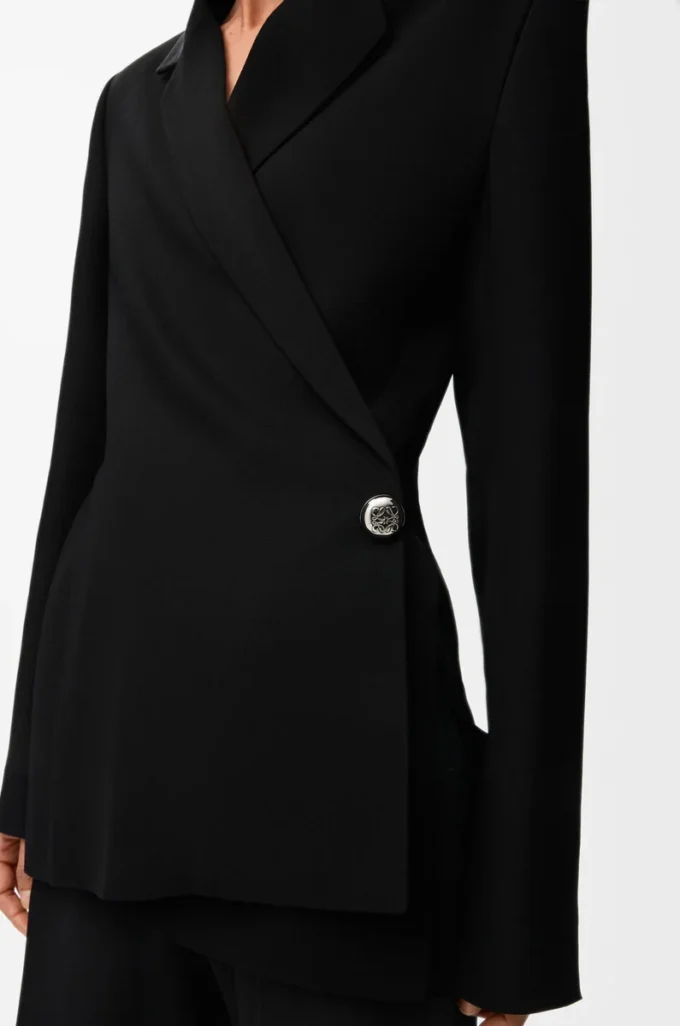 Jacke aus Stretch-Viskosemischung in Schwarz