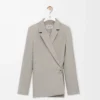 Jacke aus Wolle Hellbeige Melange