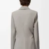 Jacke aus Wolle Hellbeige Melange