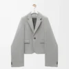 Jacke aus Wolle in Grau