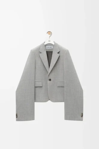 Jacke aus Wolle in Grau