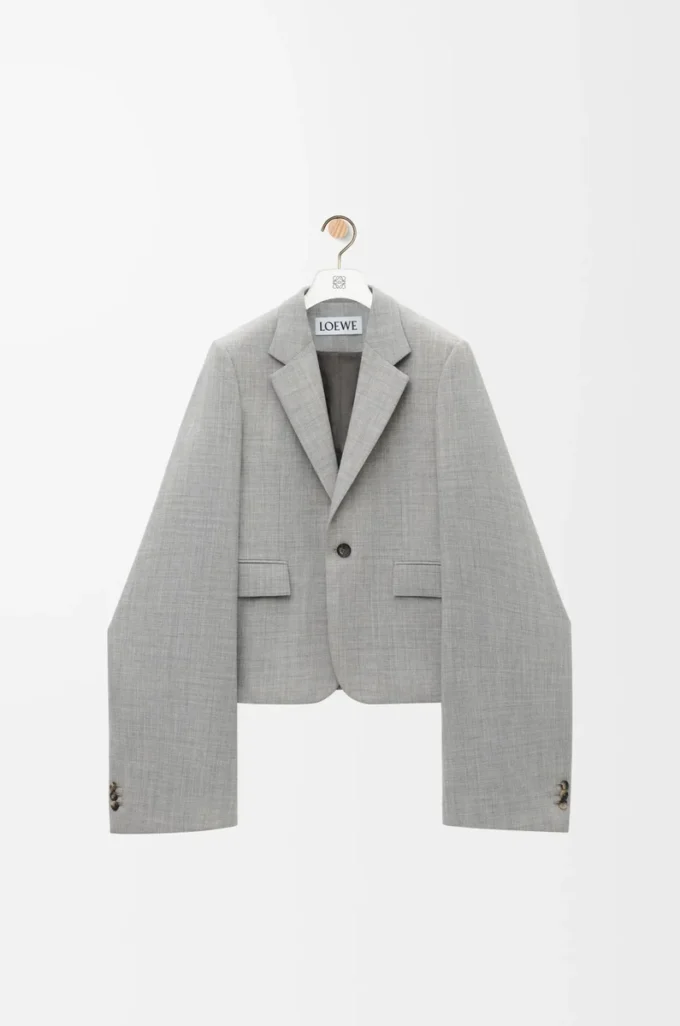 Jacke aus Wolle in Grau