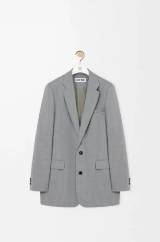 Jacke aus Wolle in Grau