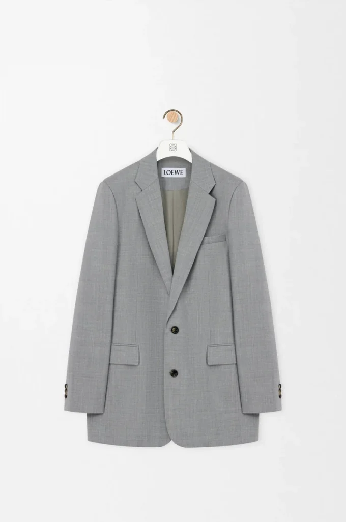 Jacke aus Wolle in Grau