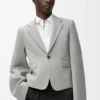 Jacke aus Wolle in Grau
