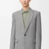 Jacke aus Wolle in Grau