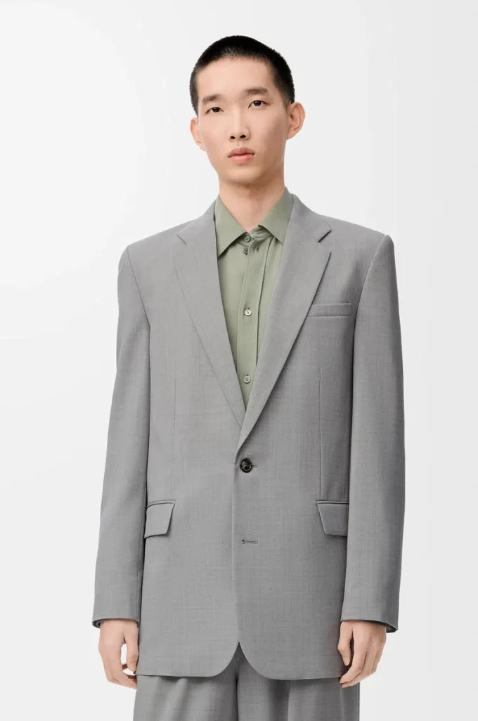 Jacke aus Wolle in Grau