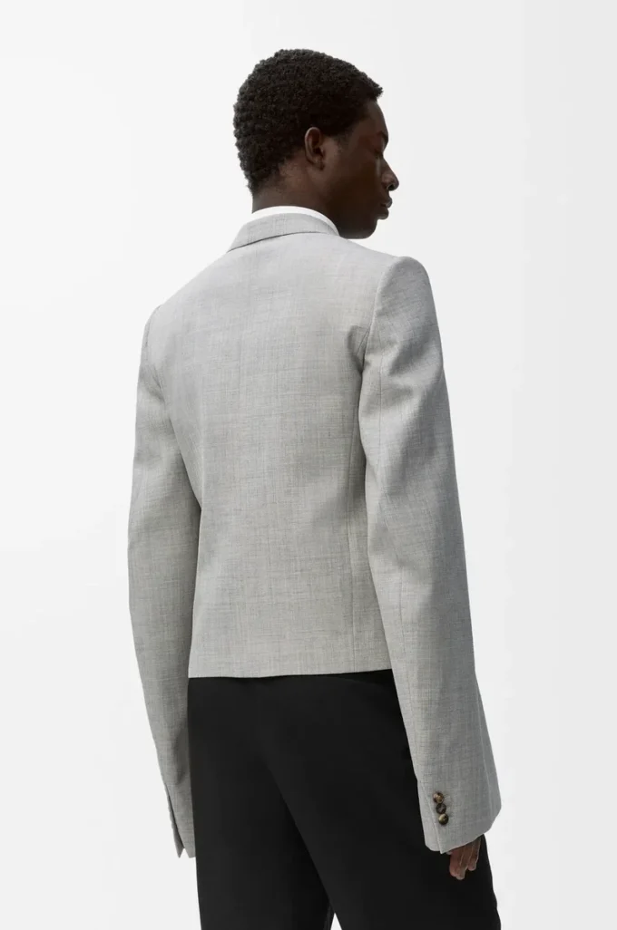 Jacke aus Wolle in Grau