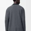 Jacke aus Wolle in Grau meliert