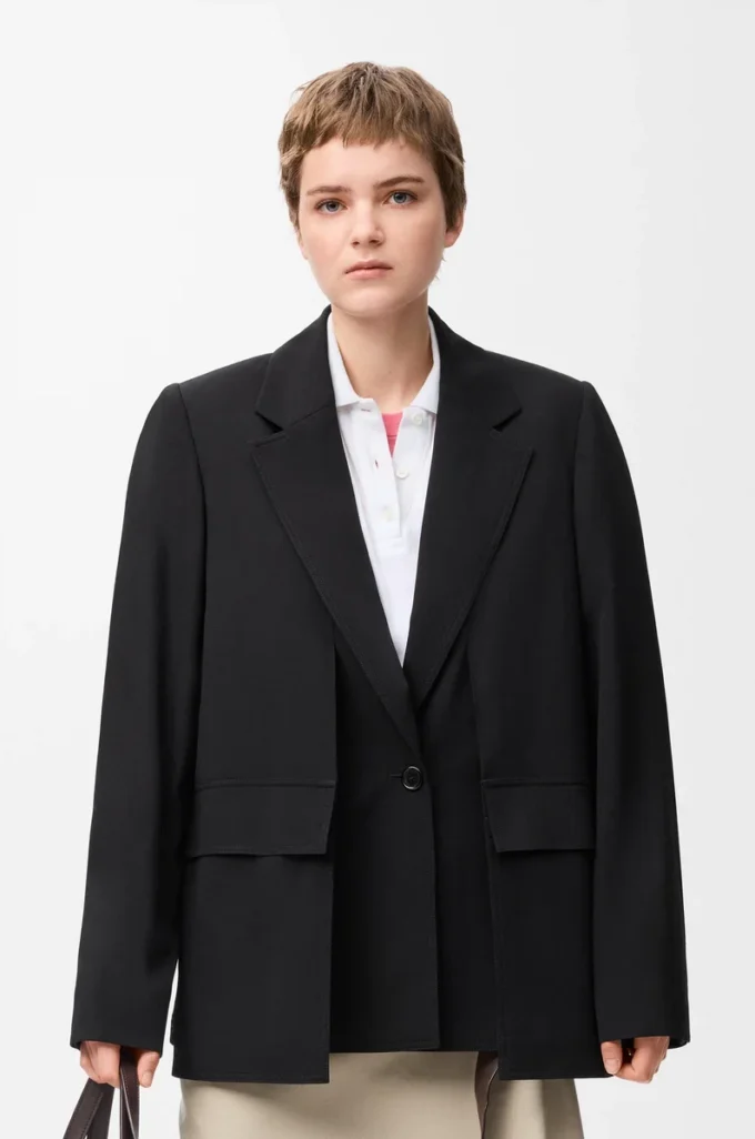 Jacke aus Wolle Schwarz