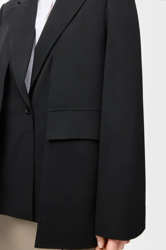 Jacke aus Wolle Schwarz