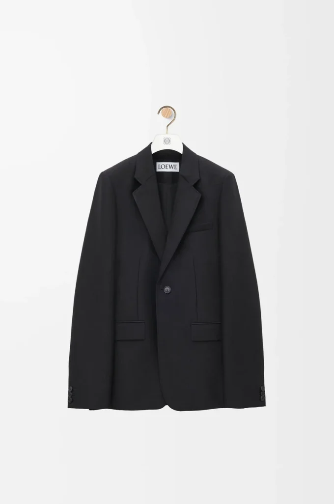 Jacke aus Wolle und Seide Schwarz