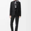Jacke aus Wolle und Seide Schwarz