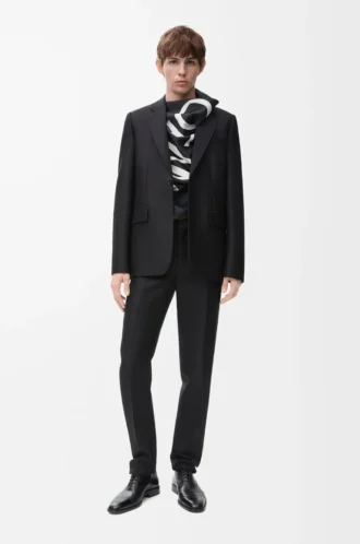 Jacke aus Wolle und Seide Schwarz