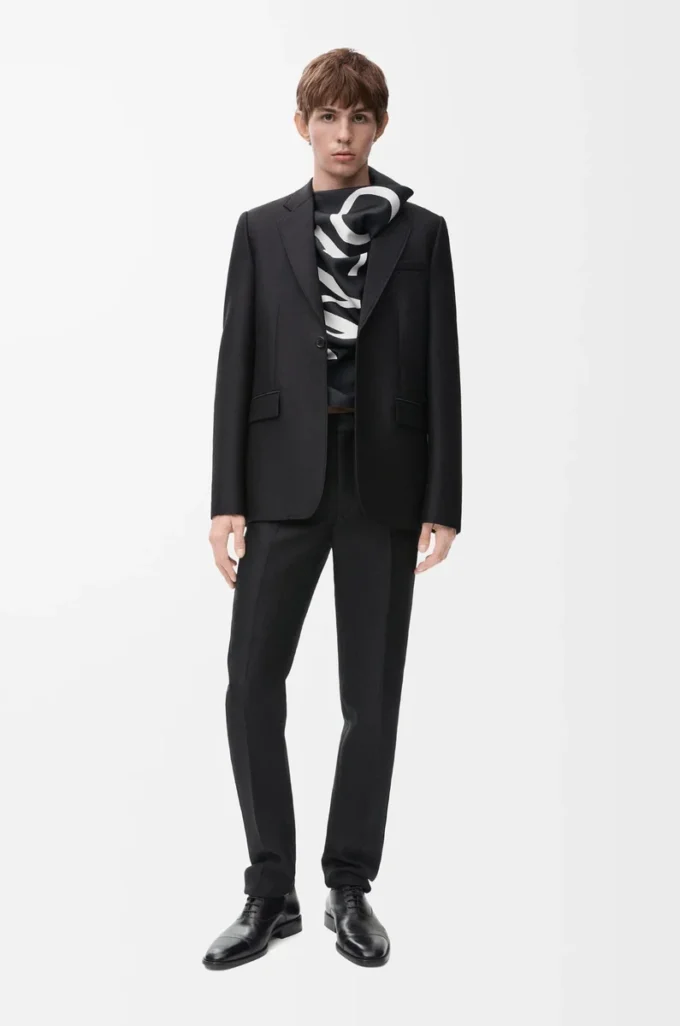 Jacke aus Wolle und Seide Schwarz