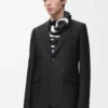 Jacke aus Wolle und Seide Schwarz