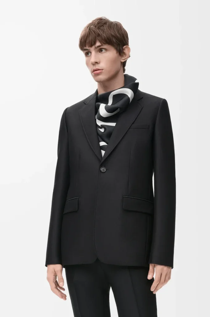 Jacke aus Wolle und Seide Schwarz