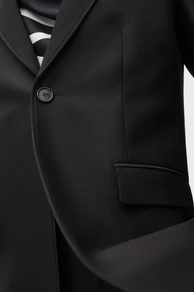 Jacke aus Wolle und Seide Schwarz