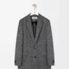 Jacke aus Wollmischung Schwarz/Weiß
