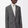 Jacke aus Wollmischung Schwarz/Weiß
