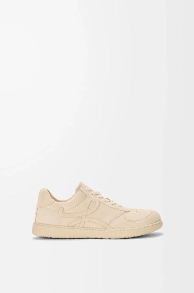 Jambo Sneaker aus Kalbswildleder Oat Milk