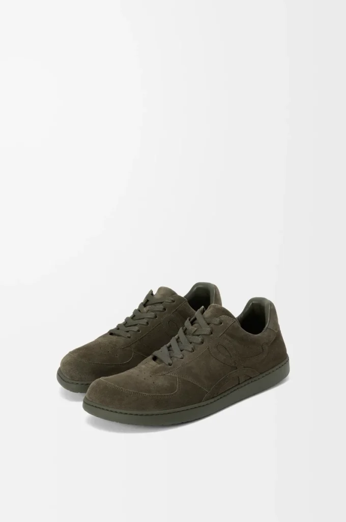 Jambo Sneaker aus Kalbswildleder Olivgrün