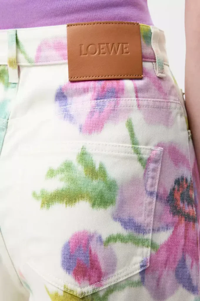 Jeans aus Denim Weiß/Rosa