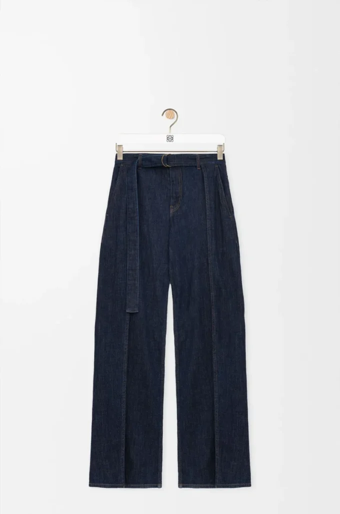 Jeans mit Gürtel in Indigo Blue
