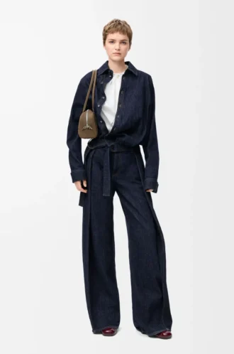Jeans mit Gürtel in Indigo Blue