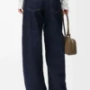Jeans mit Gürtel in Indigo Blue