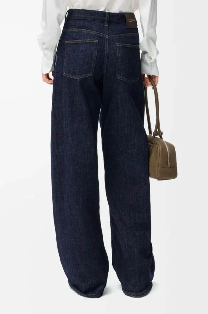 Jeans mit Gürtel in Indigo Blue