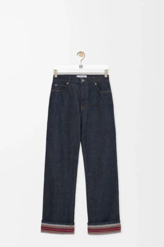 Jeans mit Umschlag aus Denim Raw Denim/Blau