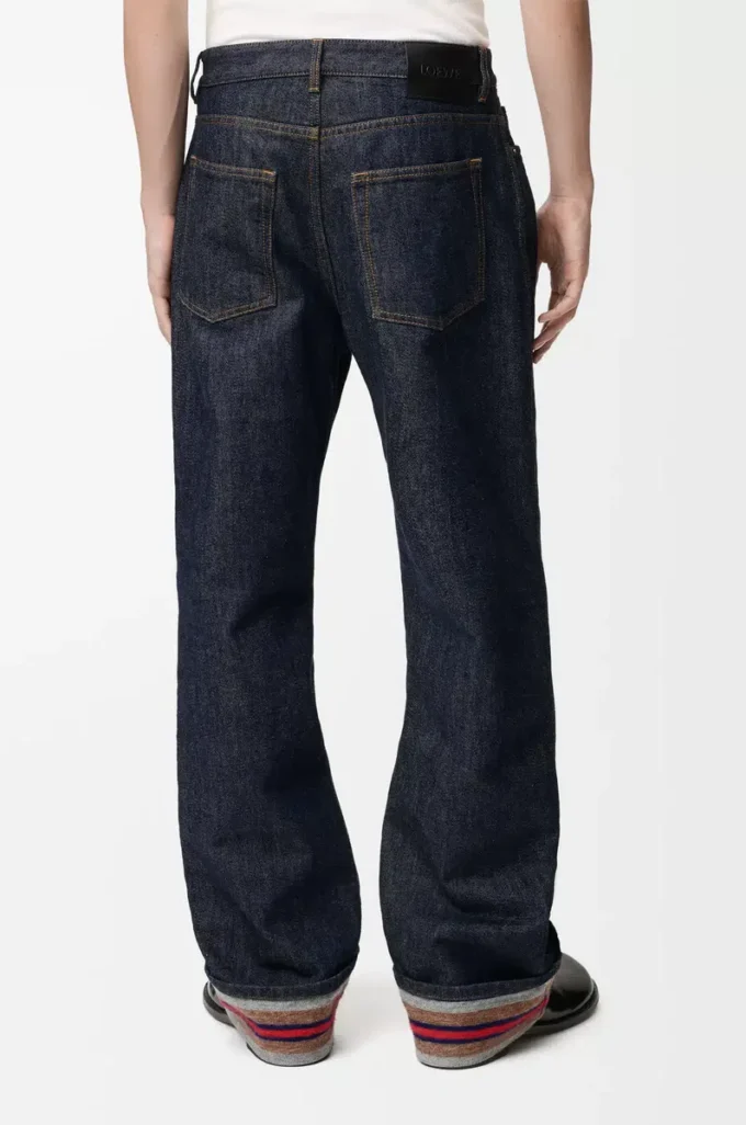 Jeans mit Umschlag aus Denim Raw Denim/Blau