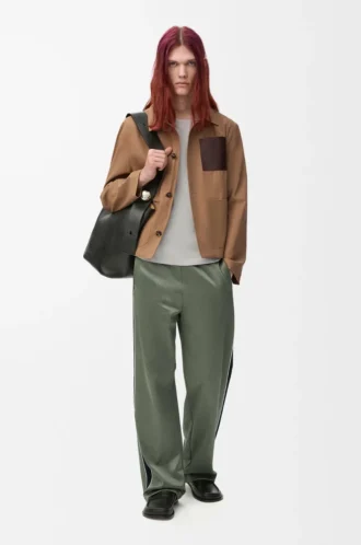 Jogginghose aus technischem Jersey in Khaki-Grün
